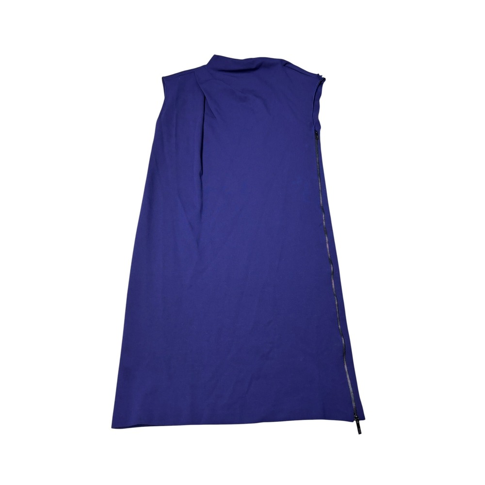 Armani Collezioni Royal Sleeveless Side Zip Mock Neck Shift Womens Size 2 Italy